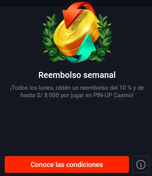 Cashback semanal – Pin Up