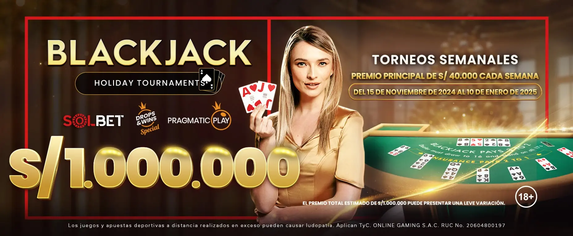 TORNEOS HOLIDAY DE BLACKJACK en Solbet